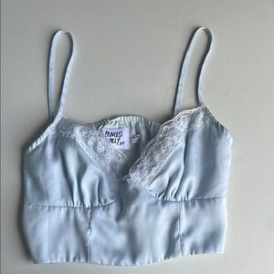 Princess Polly Sky Blue Lace Cami